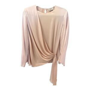 Lanvin Soft Pink Blouse, Made in Italy, Slipover, Statement Tie, Luxury.